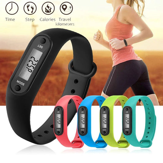 Montre-bracelet de sport intelligente avec écran LCD numérique, podomètre, compteur de calories, jauge de fitness, traqueur de pas, course, marche, affichage du bracelet, - Ambiance Fitness